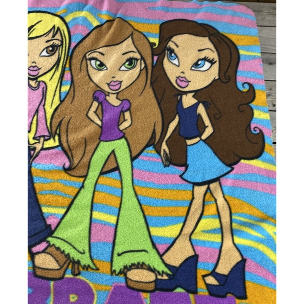 Vintage Lil Bratz Fleece Kids Throw Blanket Multicolor Zebra 38 X 45 - Picture 7 of 9